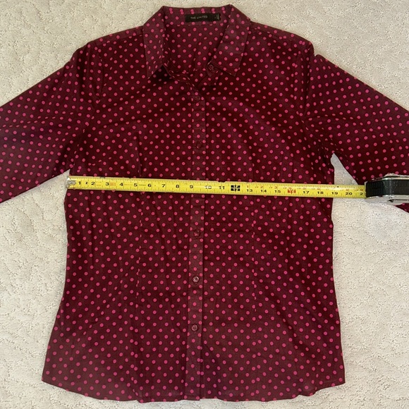 The Limited Maroon Button Down with Pink Polka Dots - Size L - Picture 4 of 6